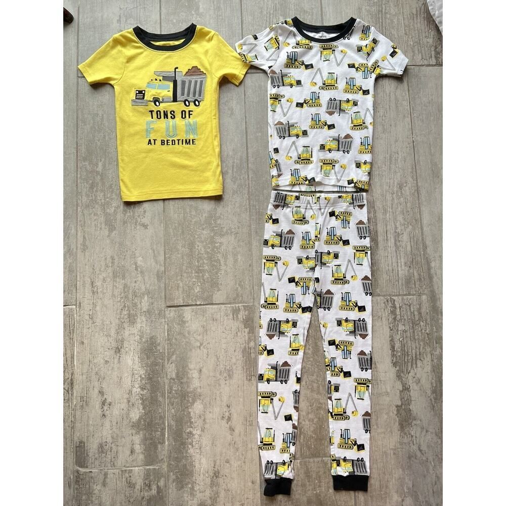 3 Piece Pajama Set Toddler Boy Pjs TONS OF FUN AT BEDTIME Construction Truck 5